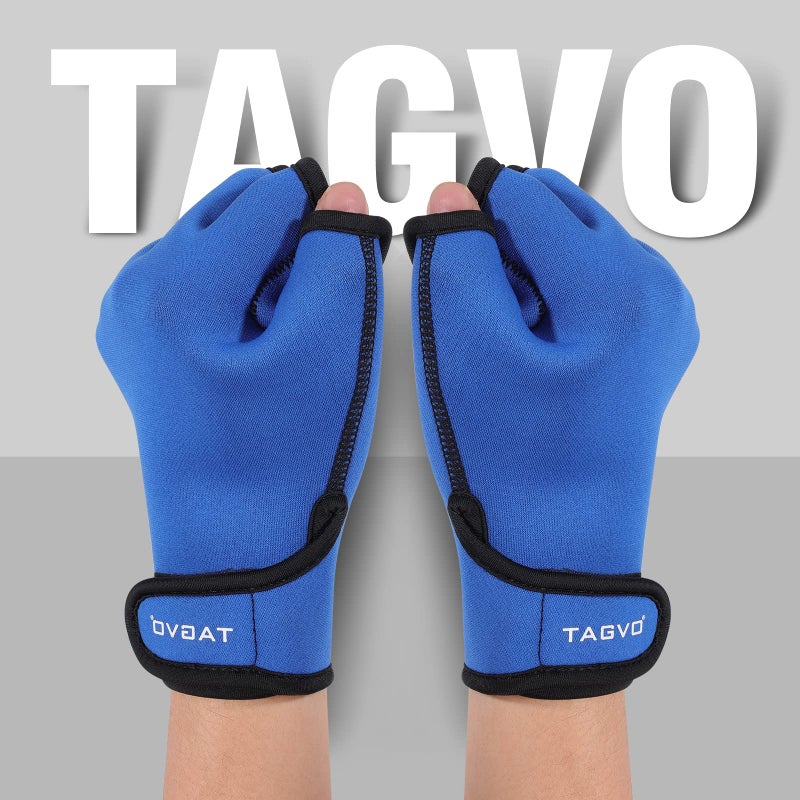 TAGVO قفازات TAGVO المائية لمساعدة مقاومة الجزء العلوي من الجسم، قفازات سباحة مشبكة بخياطة جيدة، لا تتلاشى، مقاسات للرجال والنساء والبالغين والأطفال للياقة البدنية المائية وتدريب مقاومة الماء - Image 2
